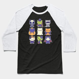 Kawaii Halloween Kitties Baseball T-Shirt